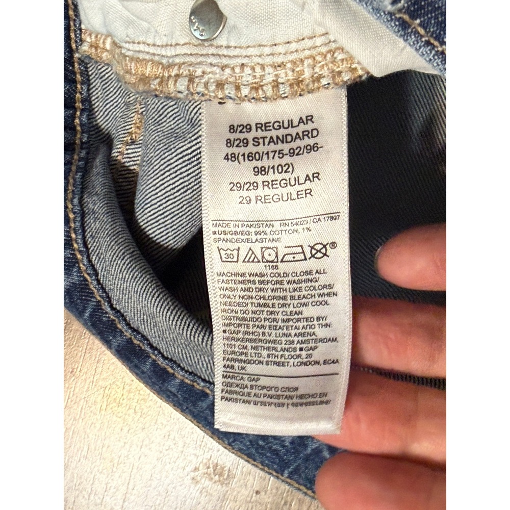 GAP Jeans Women Size 8/29R Blue Denim Jeans High Rise Straight Leg  90s Loose - Picture 6 of 12